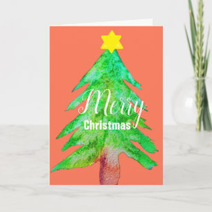 Kerstboom moderne funky kleuren feestdagen kaart