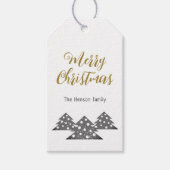 Kerstboom Moderne Minimale Familiefeestdag Cadeaulabel (Voorkant)