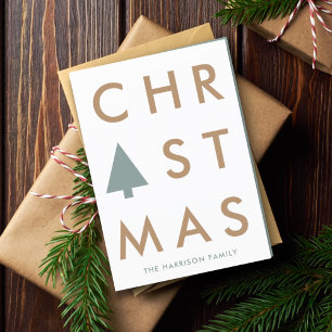 kerstboom Moderne minimalistische Scandinavische Feestdagen Kaart