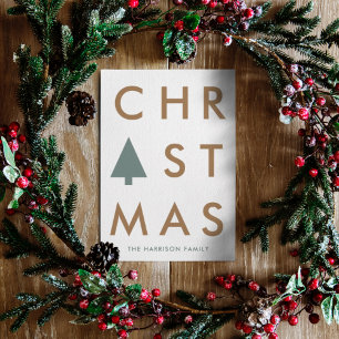 kerstboom Moderne minimalistische Scandinavische Feestdagenkaart