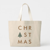 kerstboom | Moderne minimalistische Scandinavische Grote Tote Bag (Achterkant)