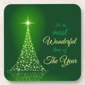 Kerstboom mooiste tijd van het jaar bier onderzetter (Voorkant)