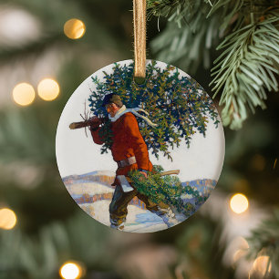 Kerstboom N.C. Wyeth Keramisch Ornament