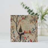 Kerstboom Nest ~ Uitnodigingen (Staand voorkant)