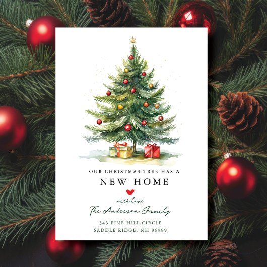 Kerstboom Nieuwe Huis Verhuizen Aankondiging