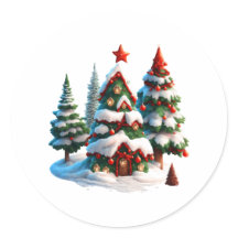 Kerstboom, nieuwjaars stickers, kunstkerst