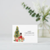 Kerstboom Notenkraker Cadeaubon Kortingskaartje (Staand voorkant)