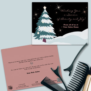 Kerstboom onder de nachtelijke hemel Folie vakanti Folie Feestdagen Briefkaart