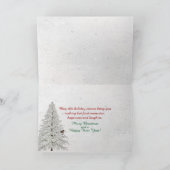 Kerstboom op auto met hond in sneeuwraam kaart (Binnen)