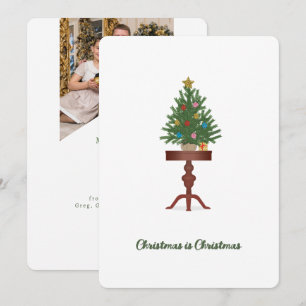 Kerstboom op Bijzettafel Foto Kerstkaart