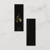 Kerstboom op Black 001 - Bladwijzer Mini Visitekaartje (Voorkant / Achterkant)