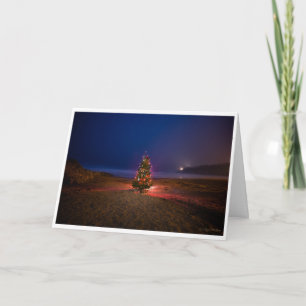 Kerstboom op het strand Kerst Kaart