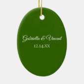 Kerstboom op het Verloving van de groene winter Keramisch Ornament (Achterkant)