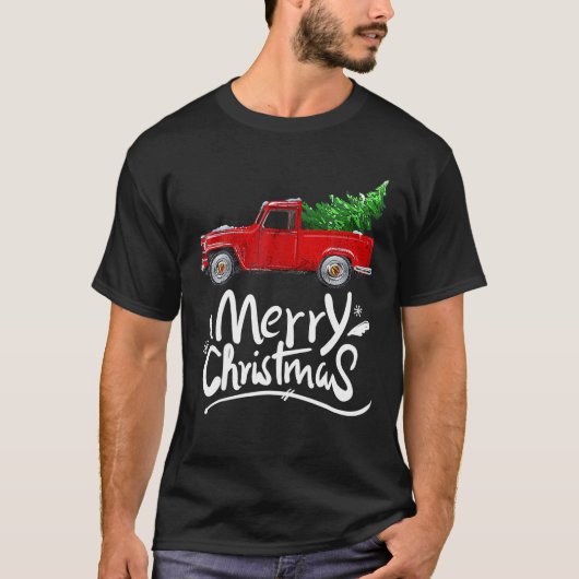  kerstboom op kerst met auto's t-shirt (Voorkant)