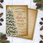 Kerstboom op Perkament  Party Kaart