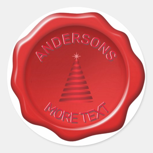 Kerstboom op Red Wax Seal Stickers (Voorkant)