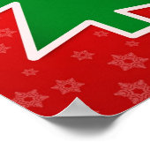 Kerstboom op rode achtergrond poster (Hoek)