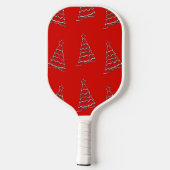 Kerstboom op rood pickleball paddle (Achterkant)