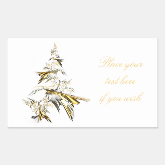 Kerstboom op White 001 Rechthoekige Sticker (Voorkant)