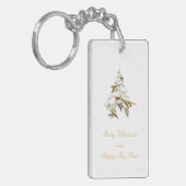 Kerstboom op White 001 Sleutelhanger (Voorkant Links)