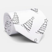 Kerstboom op wit stropdas (Opgerold)