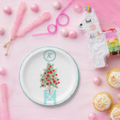 Kerstboom Oranje Topiary Chinoiserie Papieren Bordje (Feest)