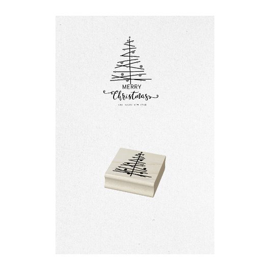 Kerstboom Ornament Stamp Rubberstempel