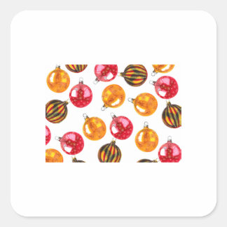 Kerstboom Ornamenten 28 Vierkante Sticker