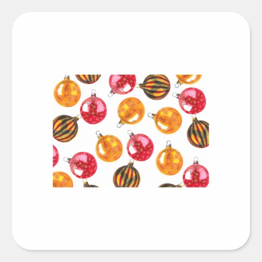 Kerstboom Ornamenten 28 Vierkante Sticker (Voorkant)