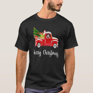Kerstboom Oude Wagen Truck Kerstmis Vrolijk Kerstf T-shirt