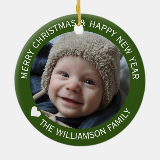 Kerstboom paardenslee keramisch ornament (Achterkant)