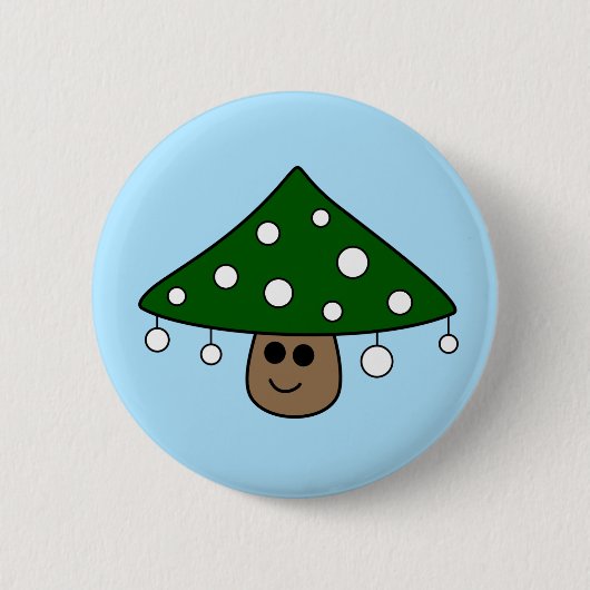 Kerstboom Paddestoel Button (Voorkant)