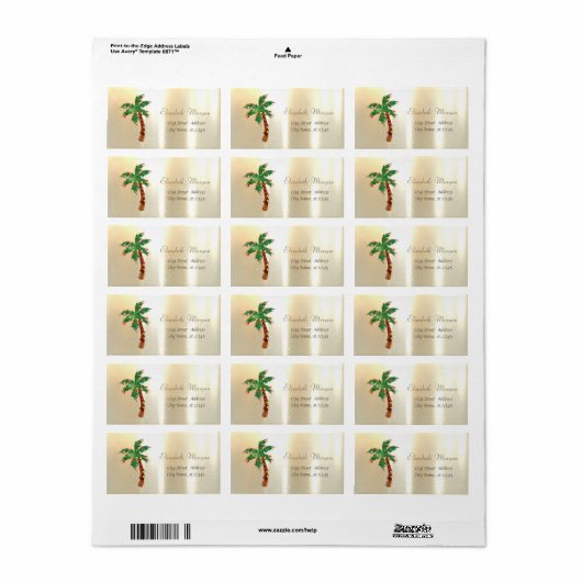 Kerstboom Palm String Lichten Goud Etiket (Full Sheet)