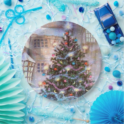 kerstboom  papieren bordje (Feest)