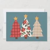 Kerstboom  Patchwork Red Plaid Holiday Feestdagenkaart (Voorkant)