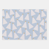 Kerstboom patroon blauw inpakpapier vel (Voorkant 2)