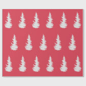 Kerstboom Patroon Elegant Rood Wit Gift Cadeaupapier (Vlak)