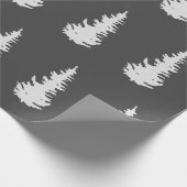 Kerstboom Patroon Elegant Zwart Wit Gift Cadeaupapier (Hoek)
