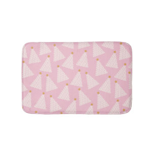 Kerstboom patroon roze badmat