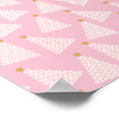 Kerstboom patroon roze poster (Hoek)