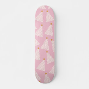 Kerstboom patroon roze skateboard
