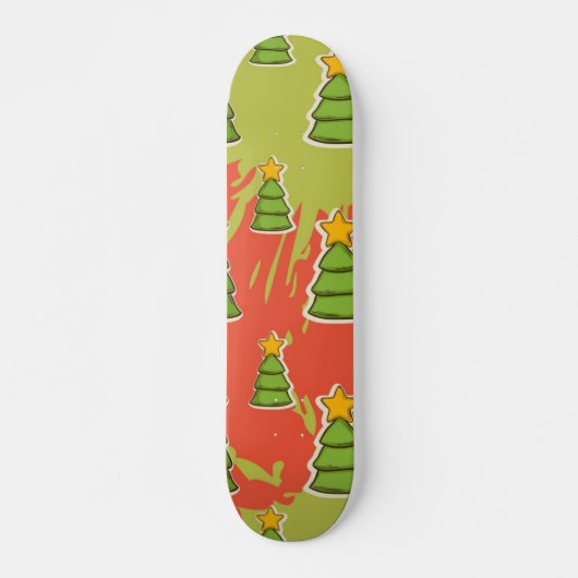 Kerstboom patroon skateboard (Voorkant)