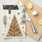 Kerstboom Patroon  vakantie Theedoek (Quarter Fold)