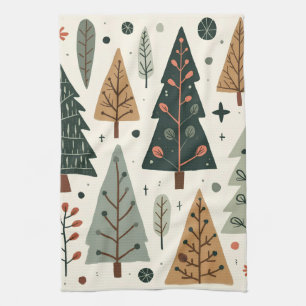 Kerstboom Patroon vakantie Theedoek