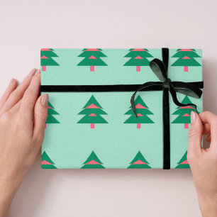 Kerstboom patroon winter wrapping papier