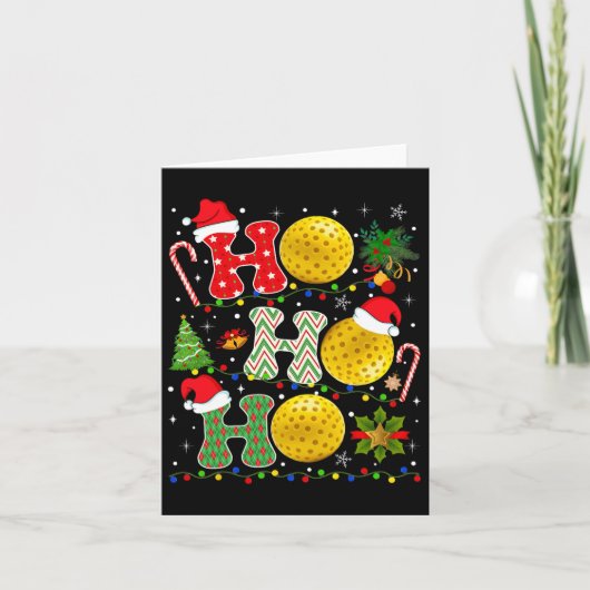 Kerstboom Pickleball Ho Ho Santa Lights XM Kaart (Voorkant)