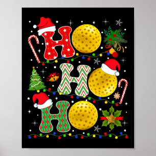 Kerstboom Pickleball Ho Ho Santa Lights XM Poster