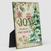 Kerstboom Pine Cone Joy Snowflake Collage Fotoplaat (Zijkant)