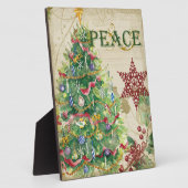 Kerstboom Pine Cone Peace Snowflake Collage Fotoplaat (Zijkant)