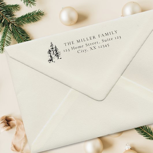 Kerstboom | Pine tree retouradres Zelfinktende Stempel